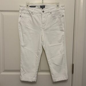 NYDJ SHERI SLIM Capris Optic White Size 10